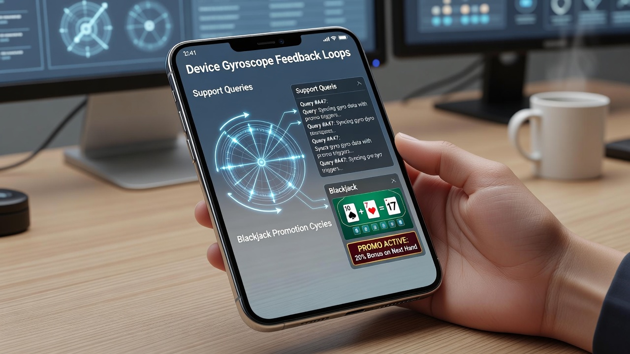 Darstellung von Feedback-Schleifen zwischen Gyroskop-Daten Support-Systemen und Blackjack-Promotions auf mobilen Endgeräten